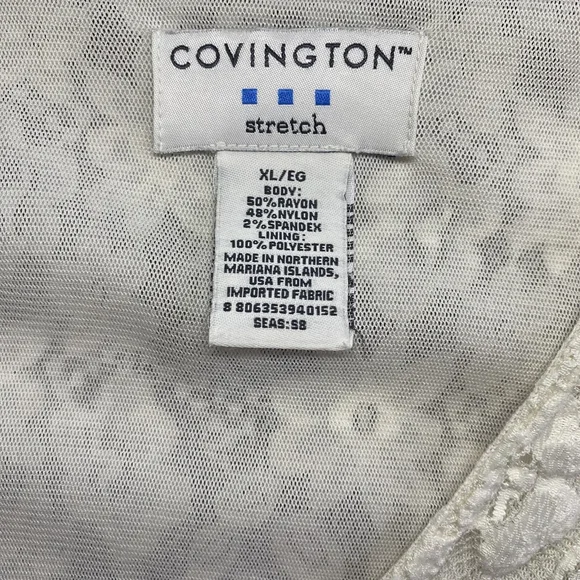 Covington White Floral Lace Long Sleeve Blouse Women’s XL - Picture 4 of 7